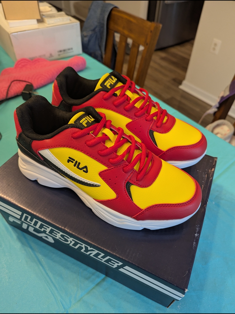 FILA Kids' Red & Yellow Athletic Sneakers
